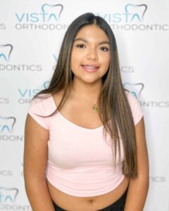 Young woman with braces